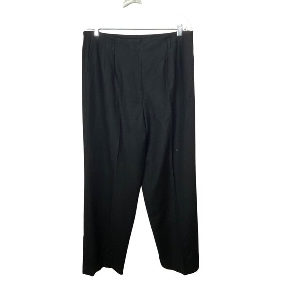 Vintage Talbots Black Wool Blend Dress Pants Womens 12 Pleated Lined High Rise - Picture 1 of 5